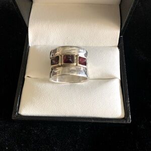 Original Sundance Ruby sterling and 14k gold trim ring